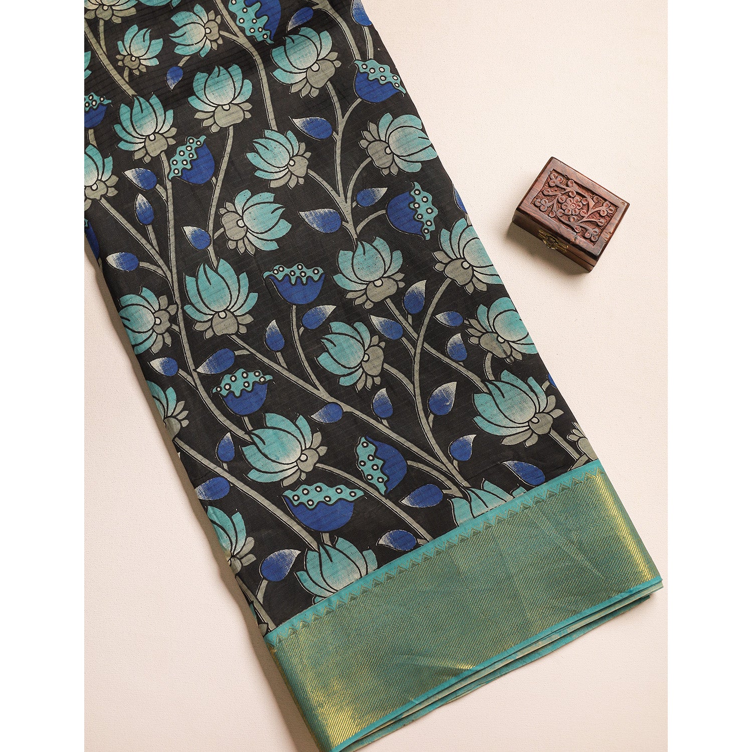 ASSAM SILK KALAMKARI PRINTED FABRIC