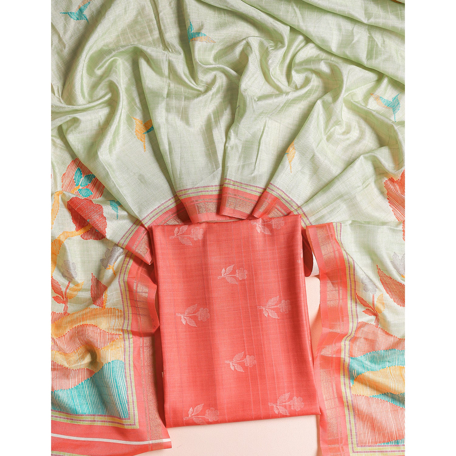 SEMI TUSSAR 2 PIECE SUIT SET