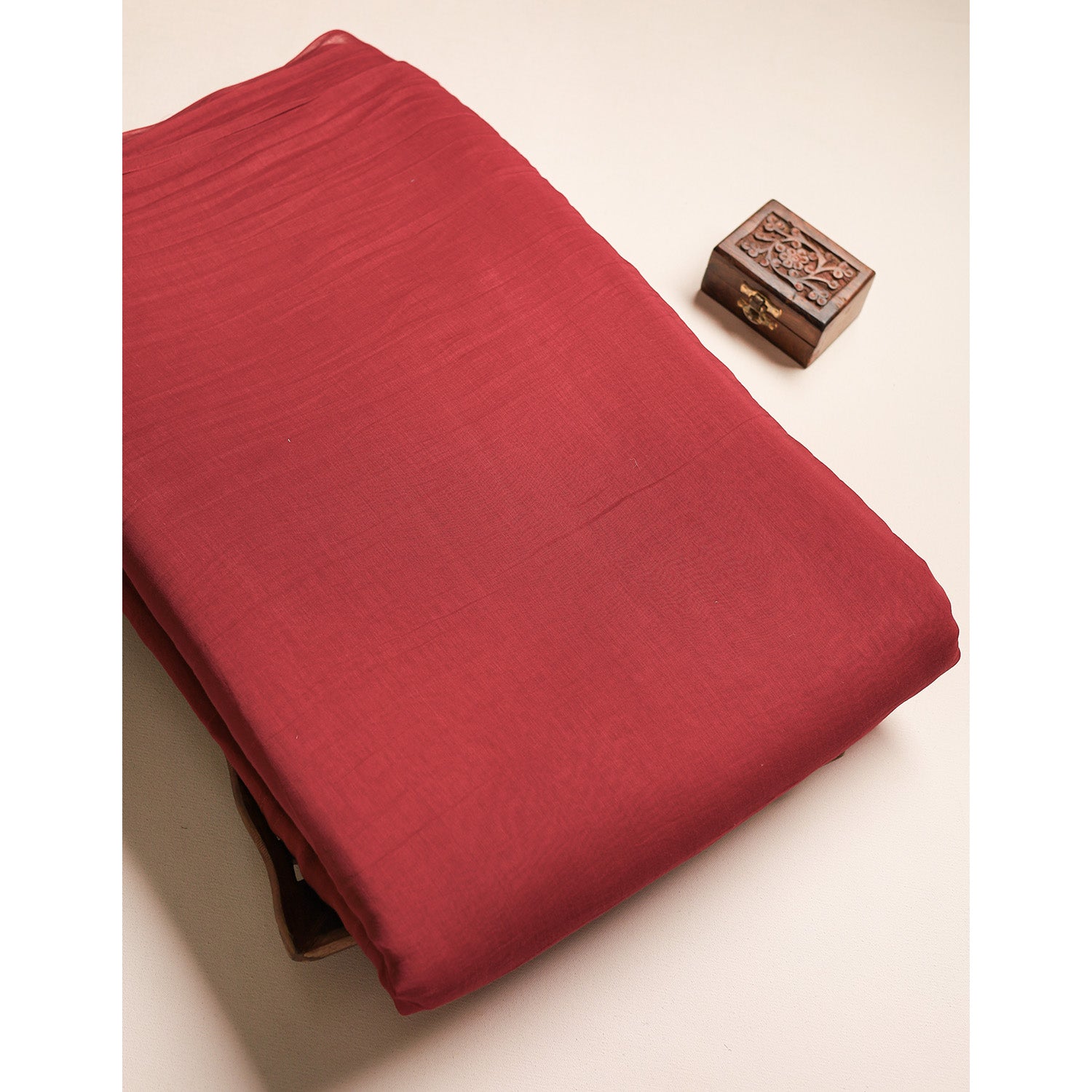 PURE BANARASI MUL CHANDERI DYED FABRIC