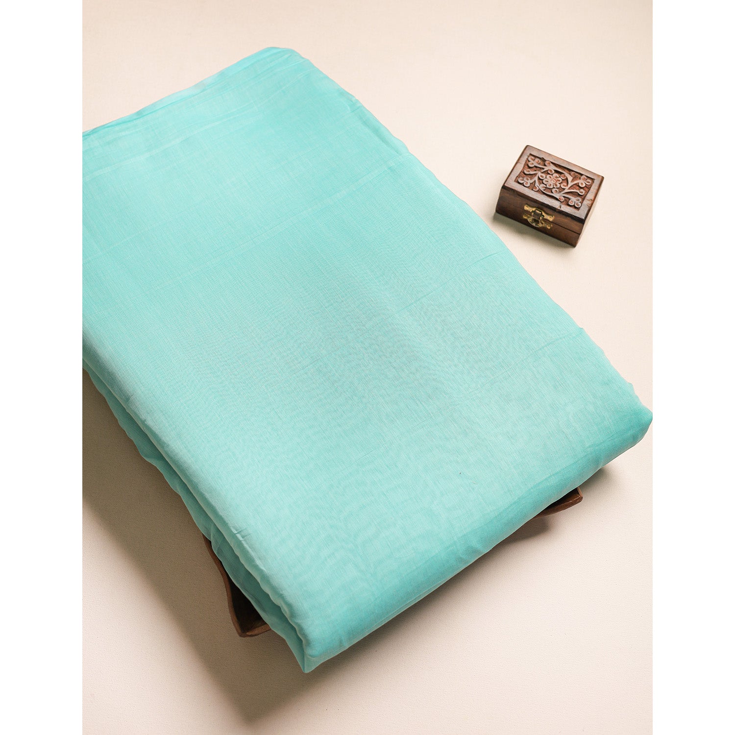 PURE BANARASI MUL CHANDERI DYED FABRIC