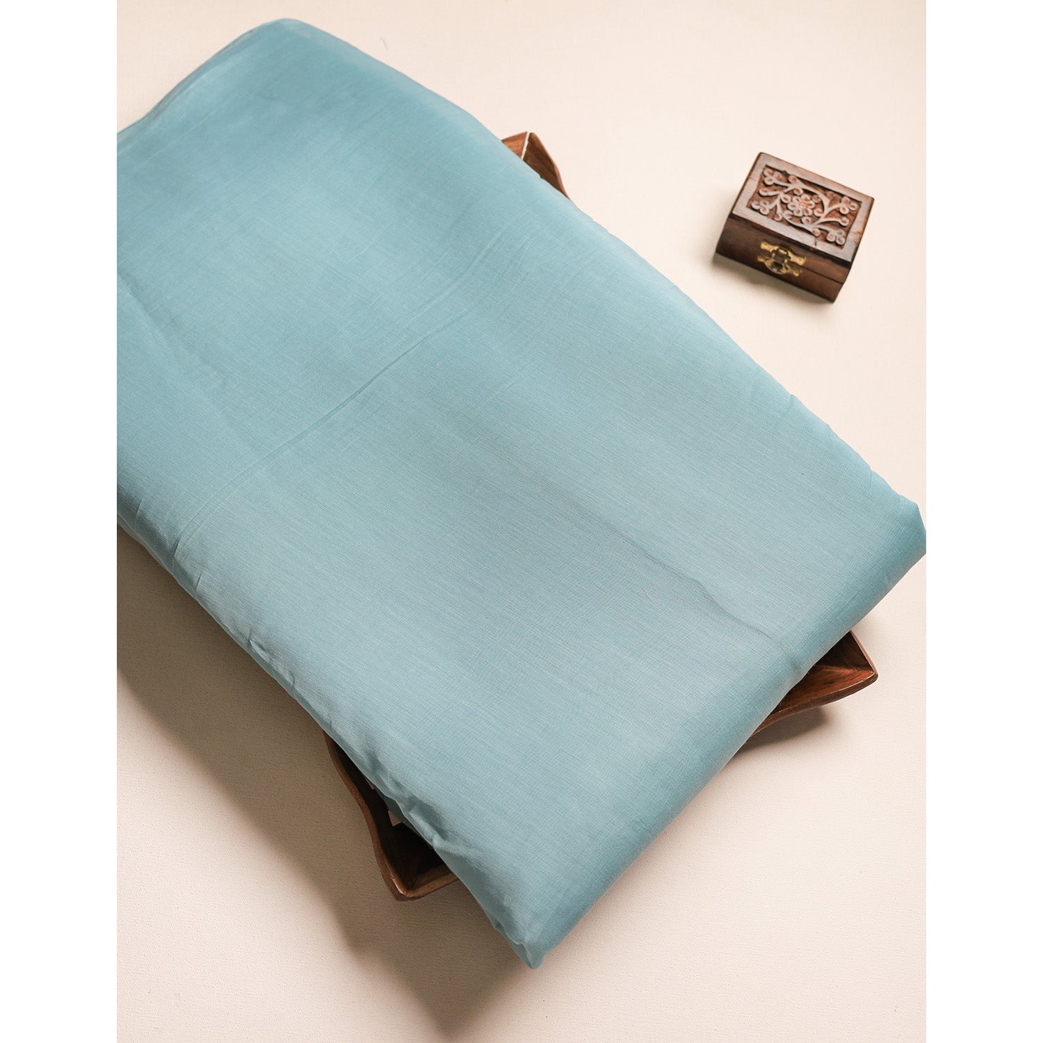 PURE BANARASI MUL CHANDERI DYED FABRIC