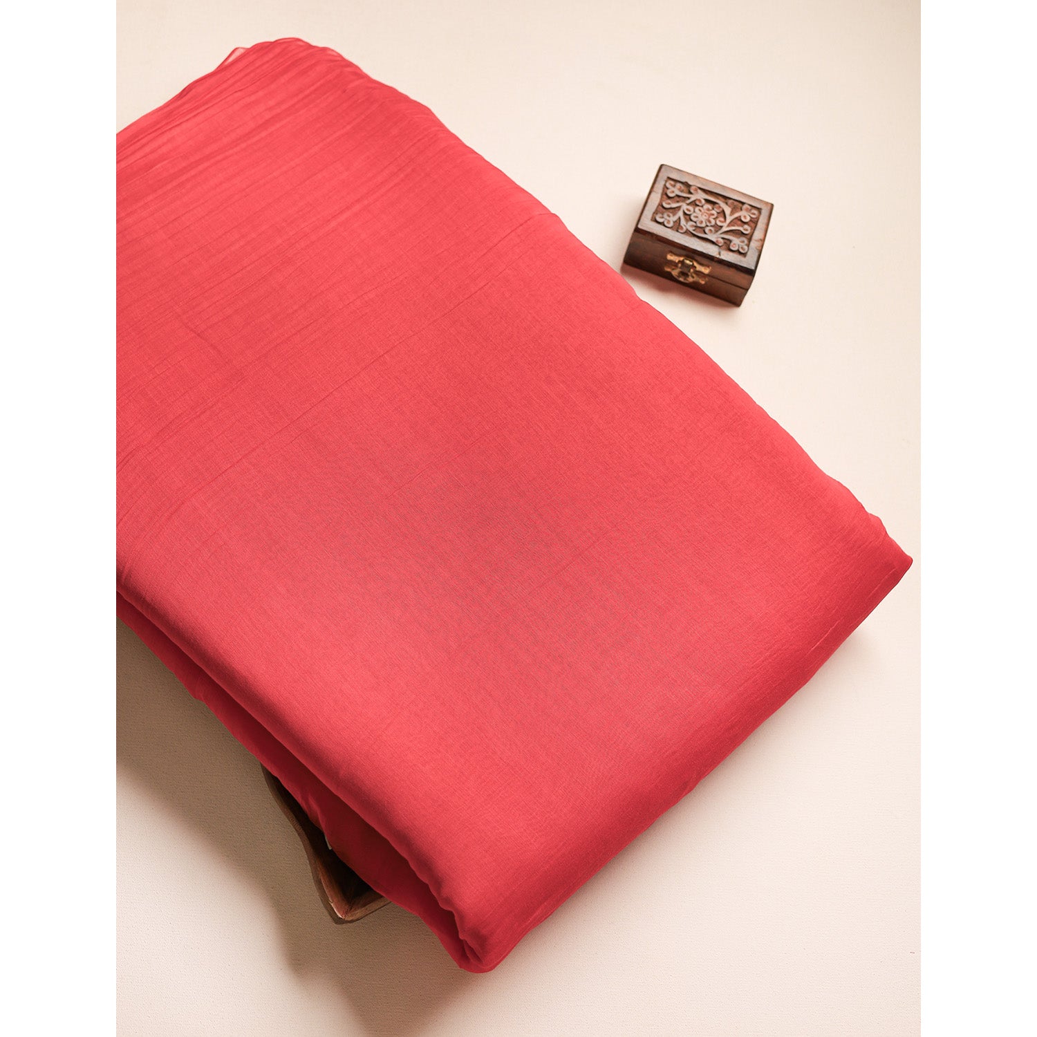 PURE BANARASI MUL CHANDERI DYED FABRIC