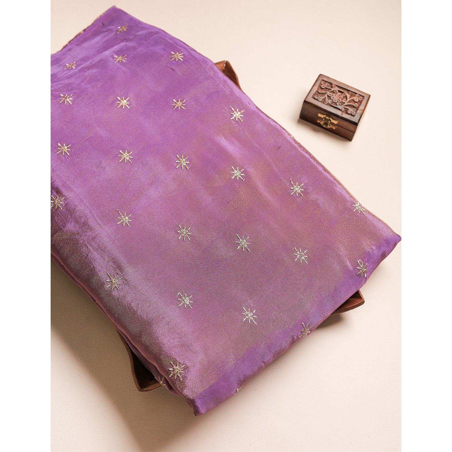 TISSUE EMBROIDERED FABRIC