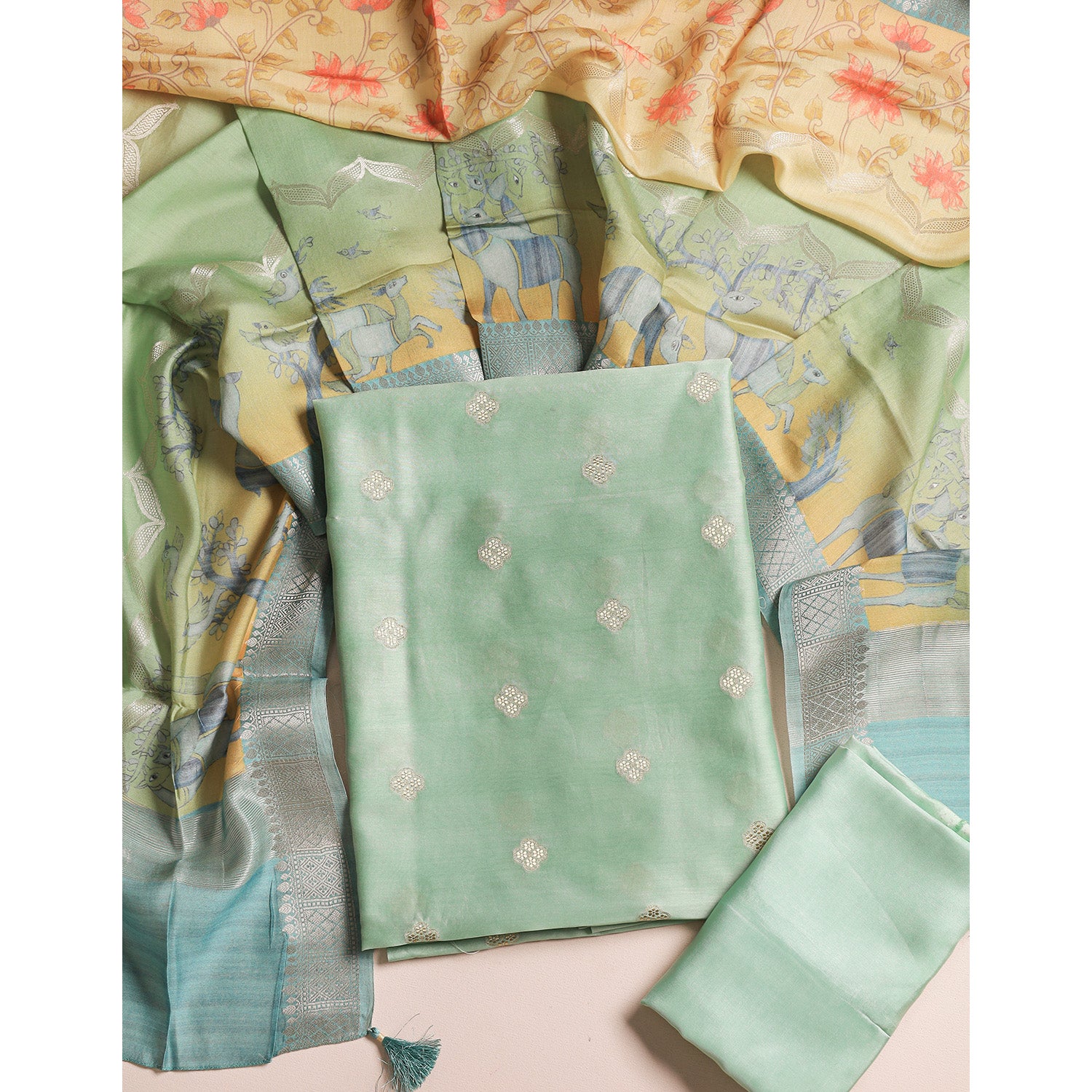 ZAVYA - PURE BANARASI SILK SUIT SET