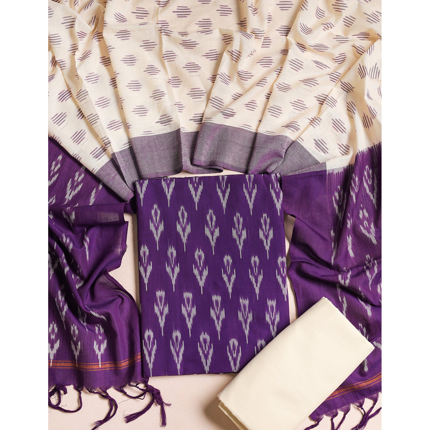 PURE COTTON MERCERIZED IKAT SUIT SET