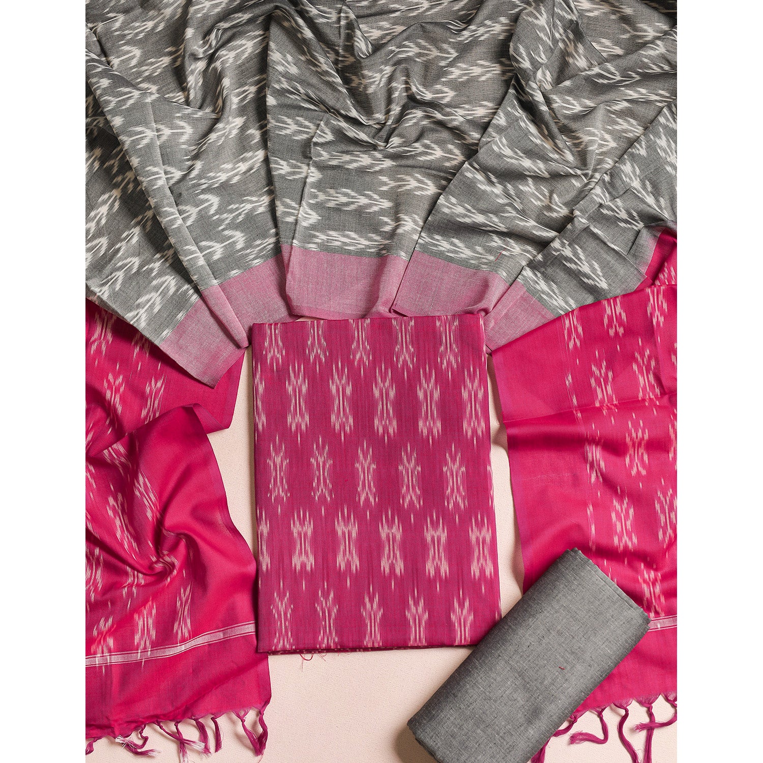 PURE COTTON MERCERIZED IKAT SUIT SET
