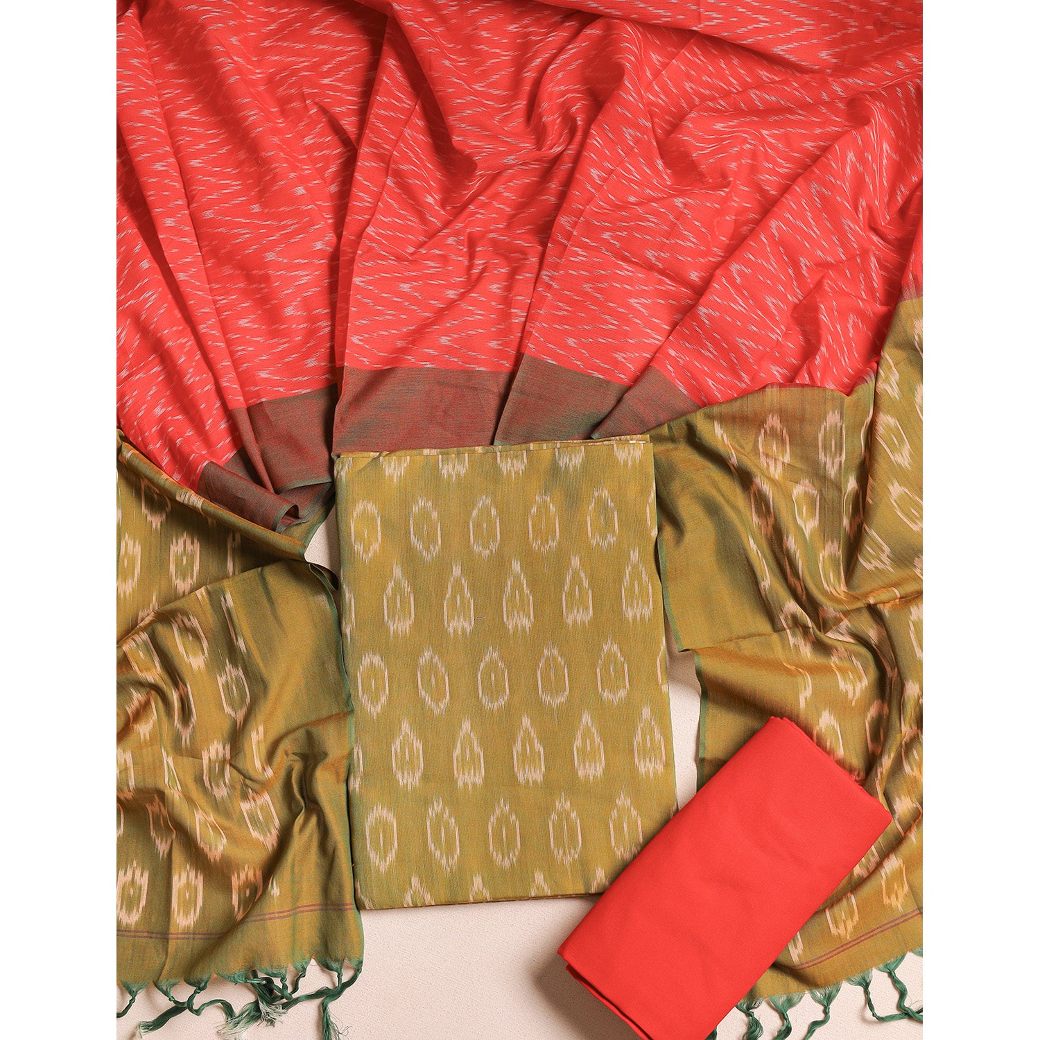 PURE COTTON MERCERIZED IKAT SUIT SET