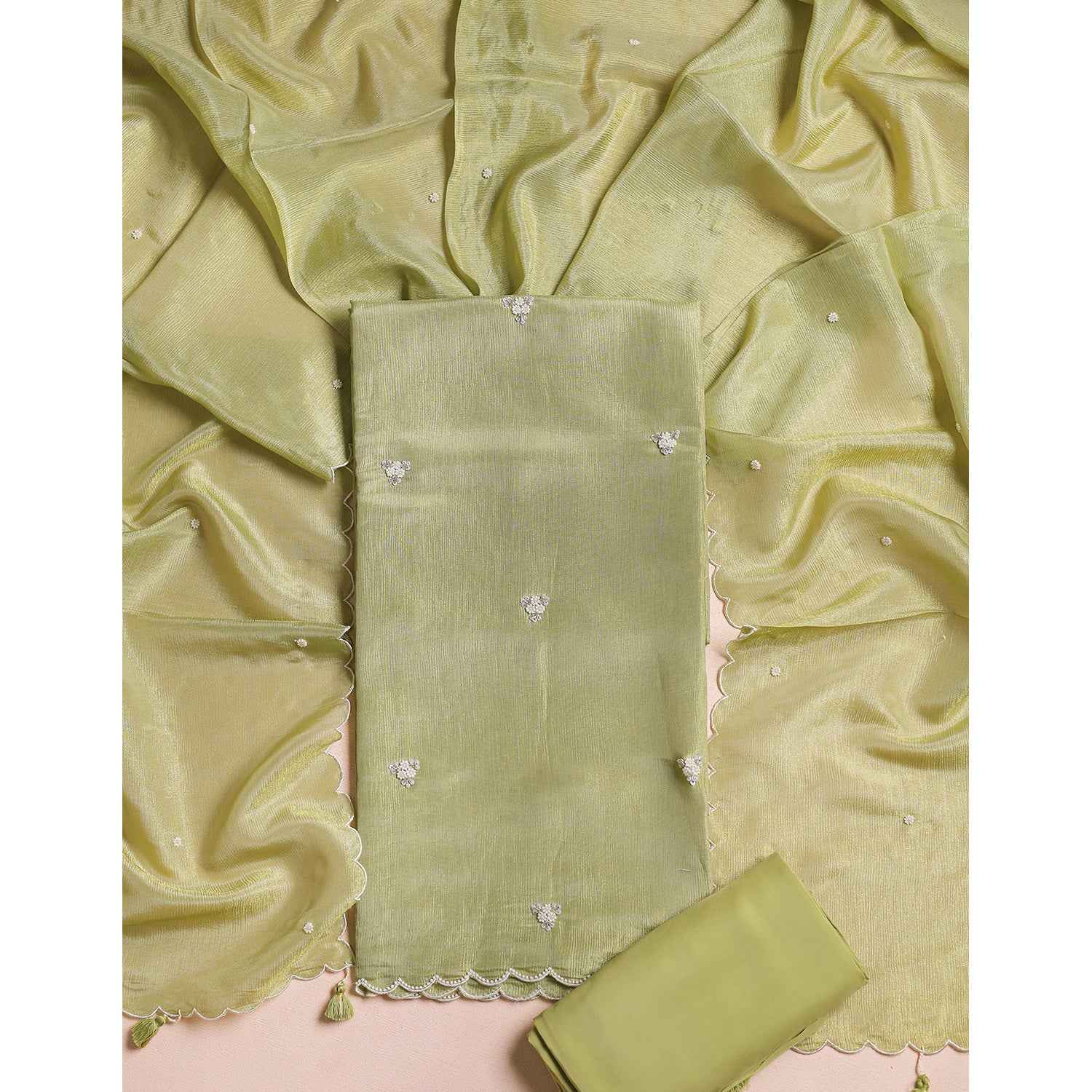 TISSUE EMBROIDERED SUIT SET