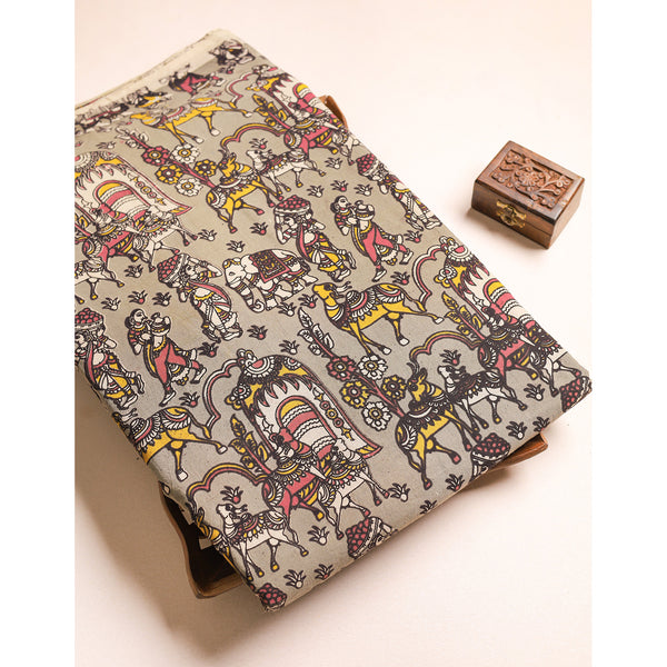 COTTON HANDBLOCK KALAMKARI PRINTED FABRIC