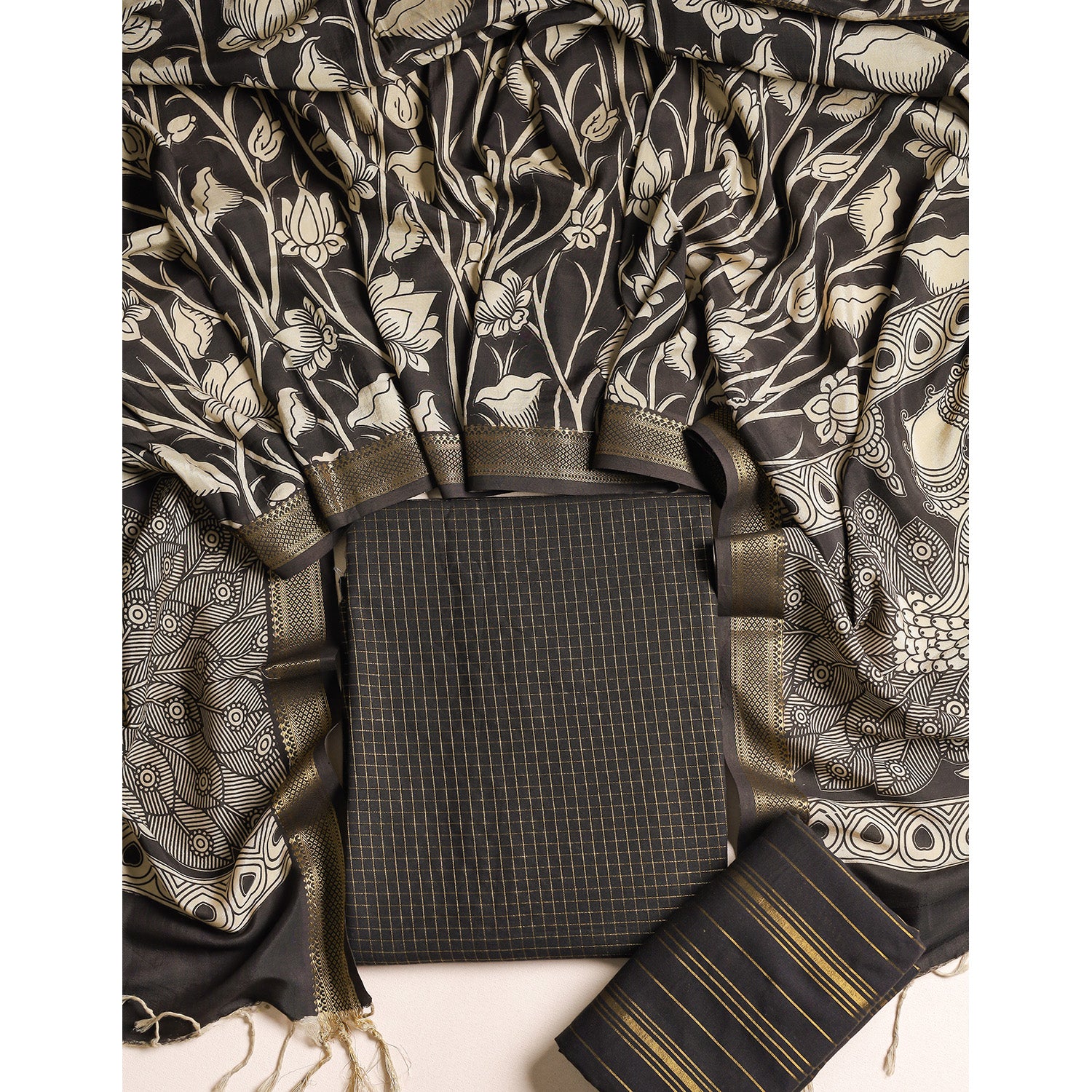 COTTON WOVEN LUREX SUIT SET