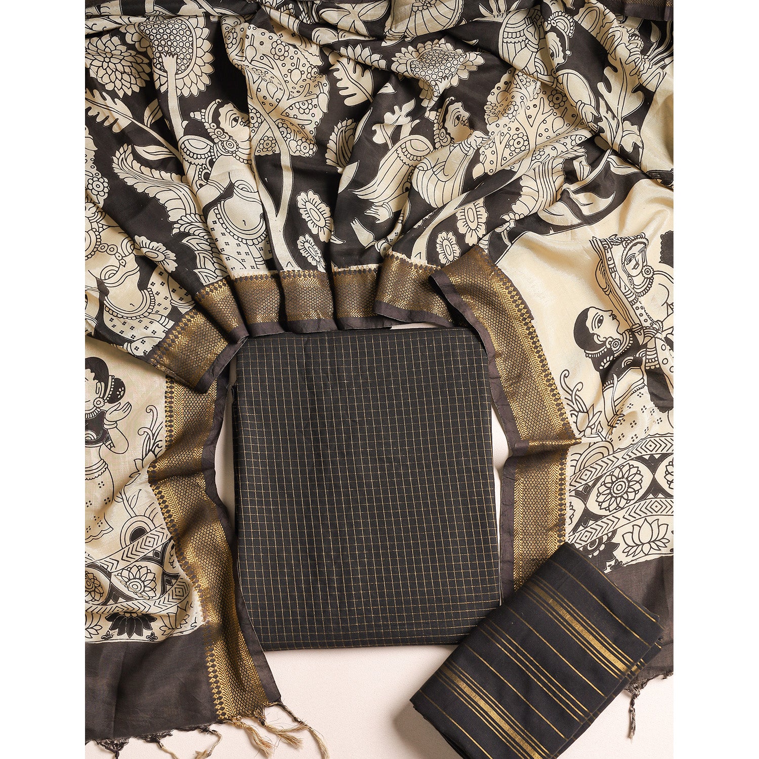 COTTON WOVEN LUREX SUIT SET