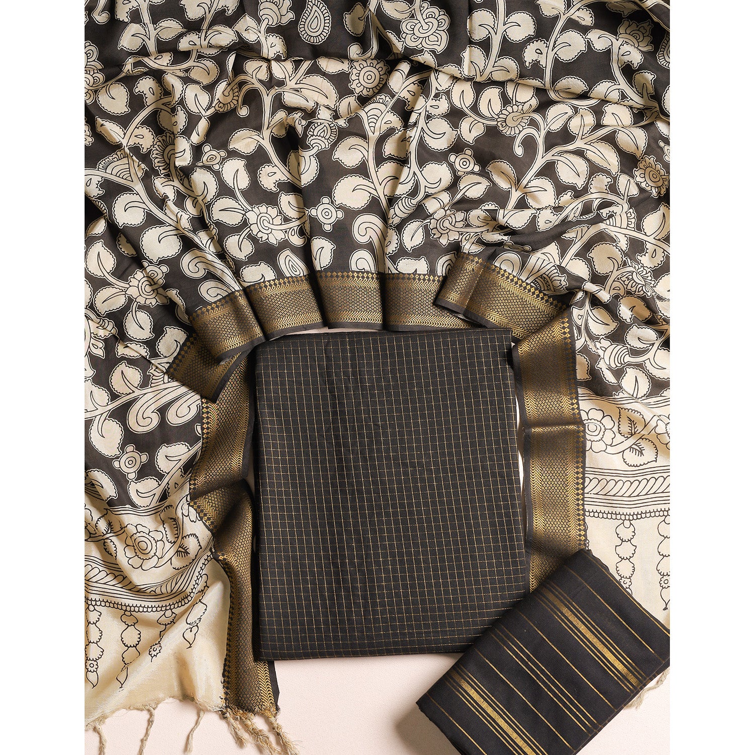 COTTON WOVEN LUREX SUIT SET