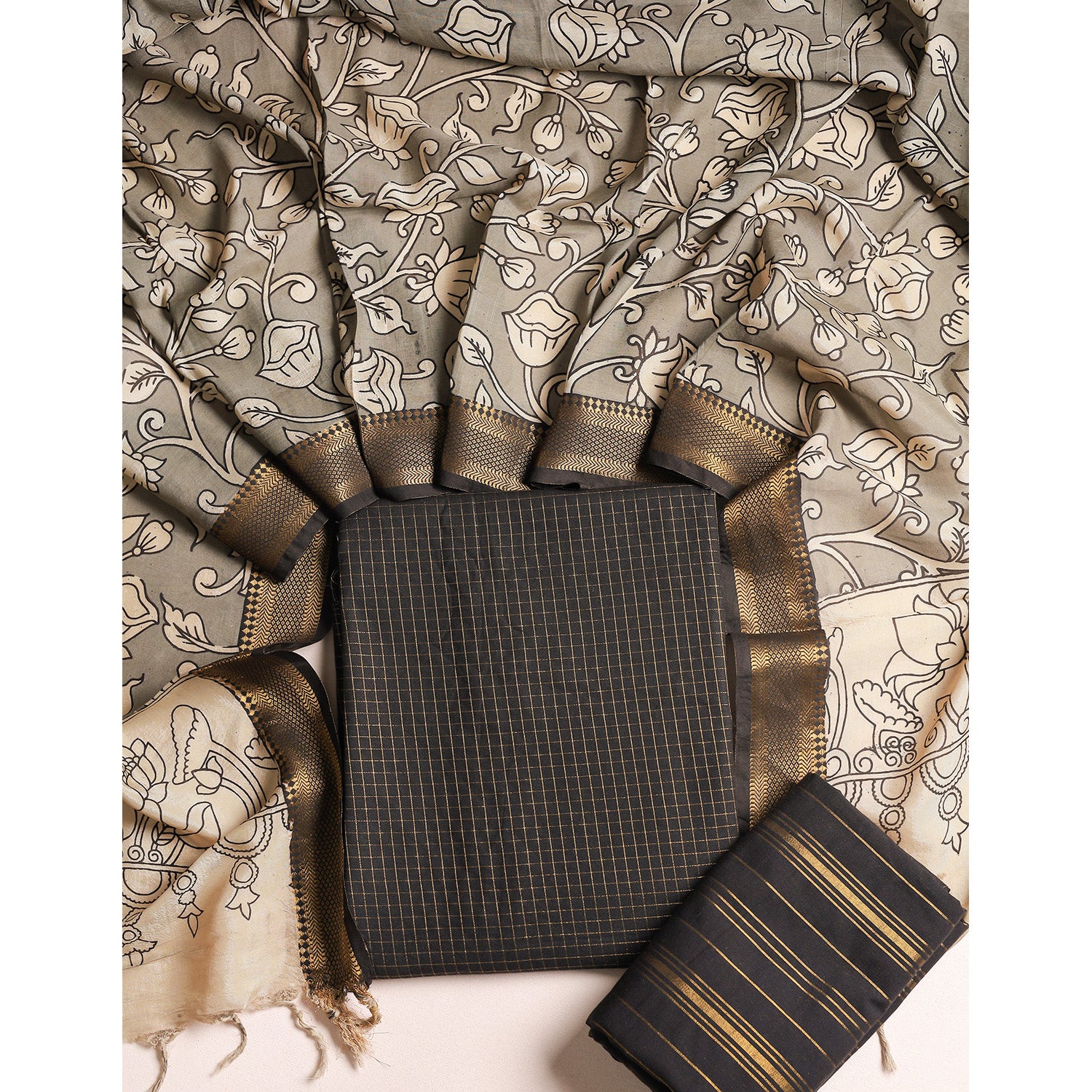 COTTON WOVEN LUREX SUIT SET