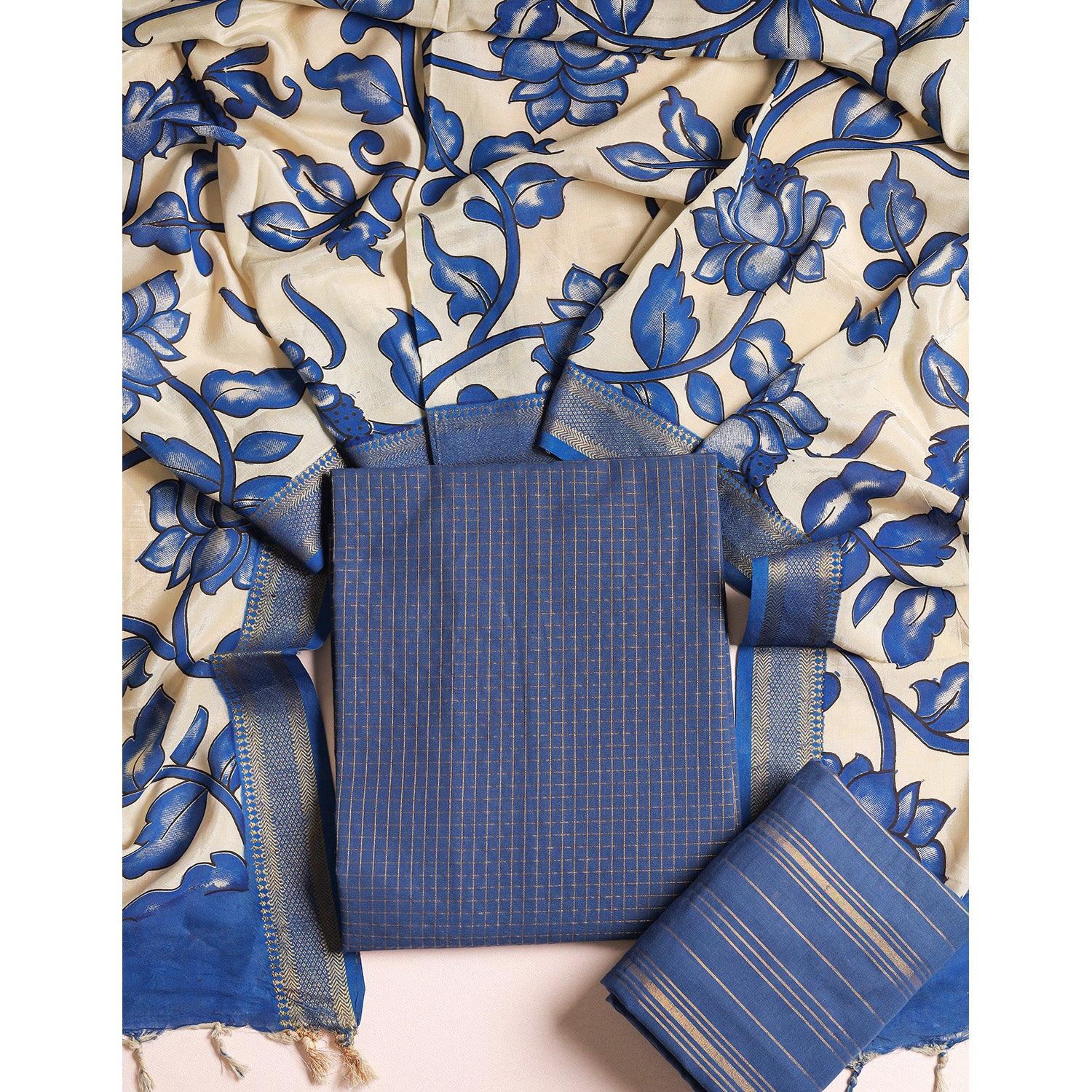 COTTON WOVEN LUREX SUIT SET