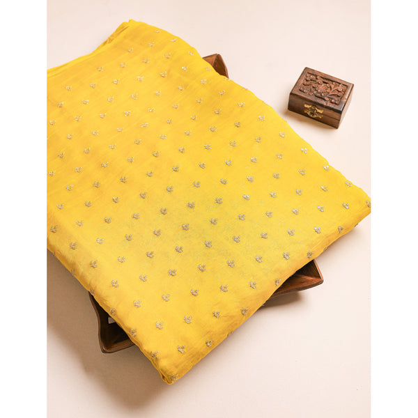 MUL CHANDERI EMBROIDERED FABRIC