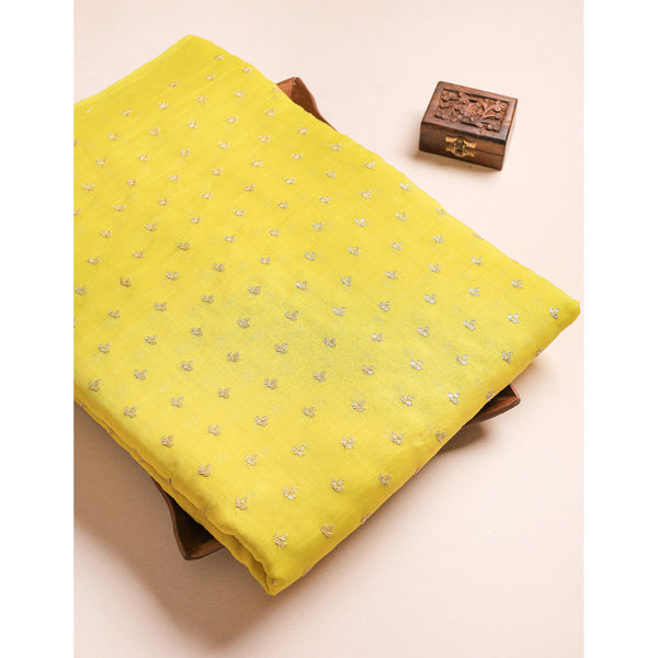 MUL CHANDERI EMBROIDERED FABRIC