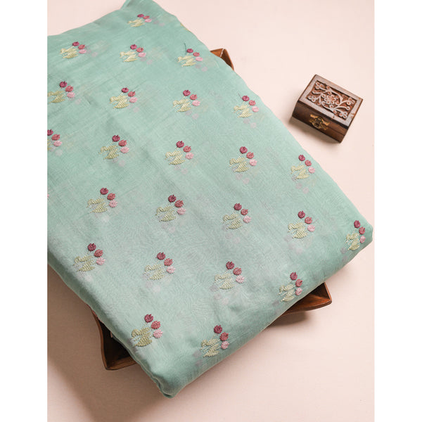 MUL CHANDERI EMBROIDERED FABRICS