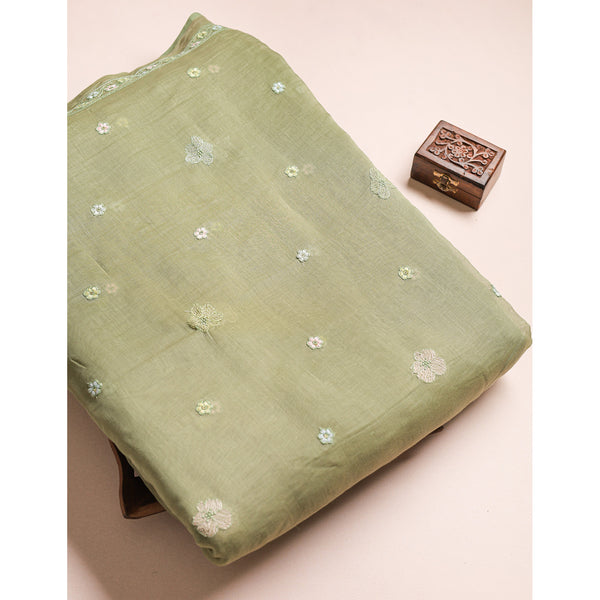 MUL CHANDERI EMBROIDERED FABRICS