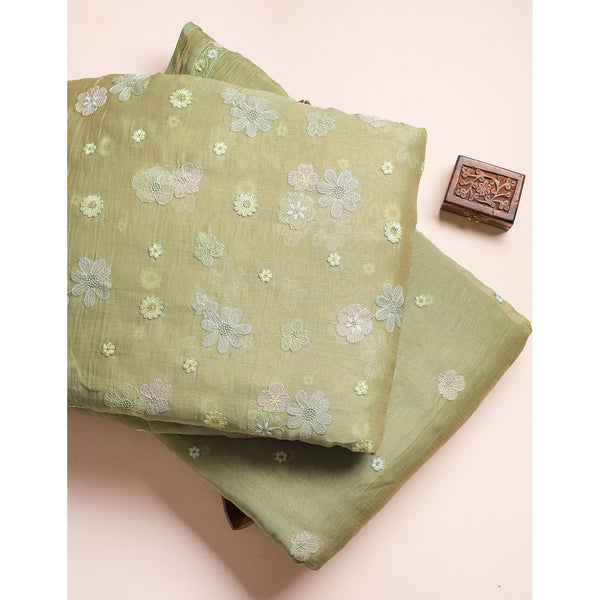 MUL CHANDERI EMBROIDERED FABRICS