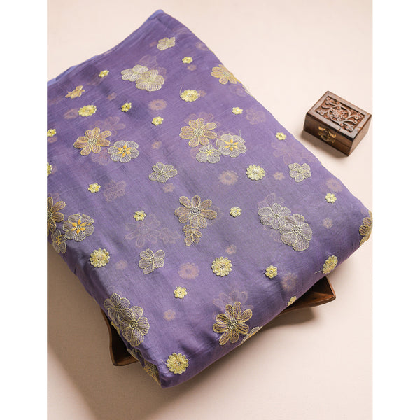 MUL CHANDERI EMBROIDERED FABRICS