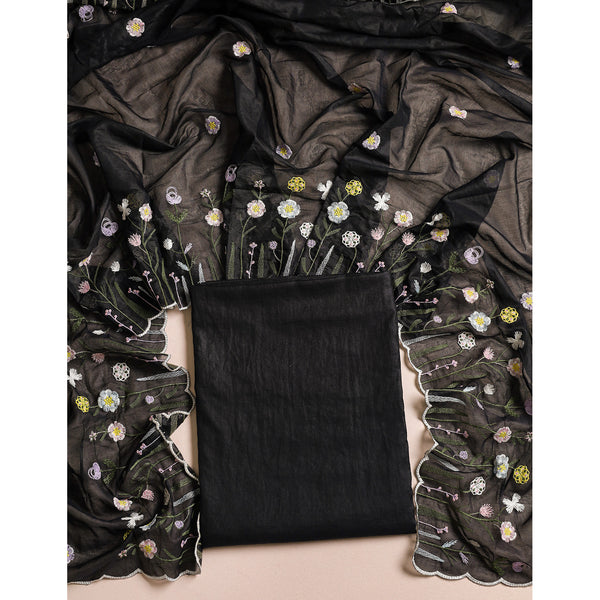 MALAI CHANDERI EMBROIDERED 2 PIECE SET