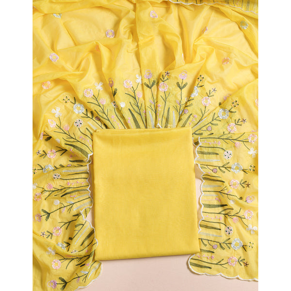 MALAI CHANDERI EMBROIDERED 2 PIECE SET