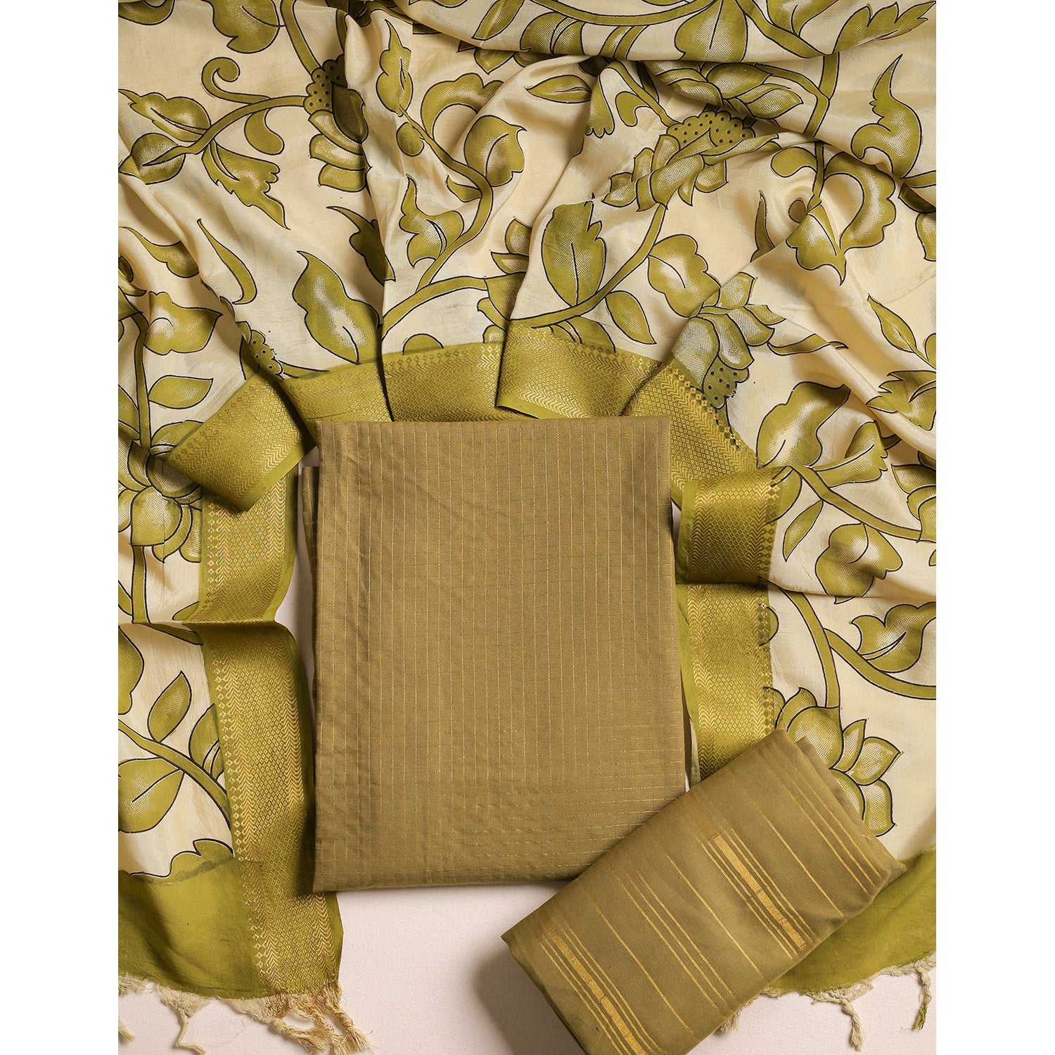 COTTON WOVEN LUREX SUIT SET