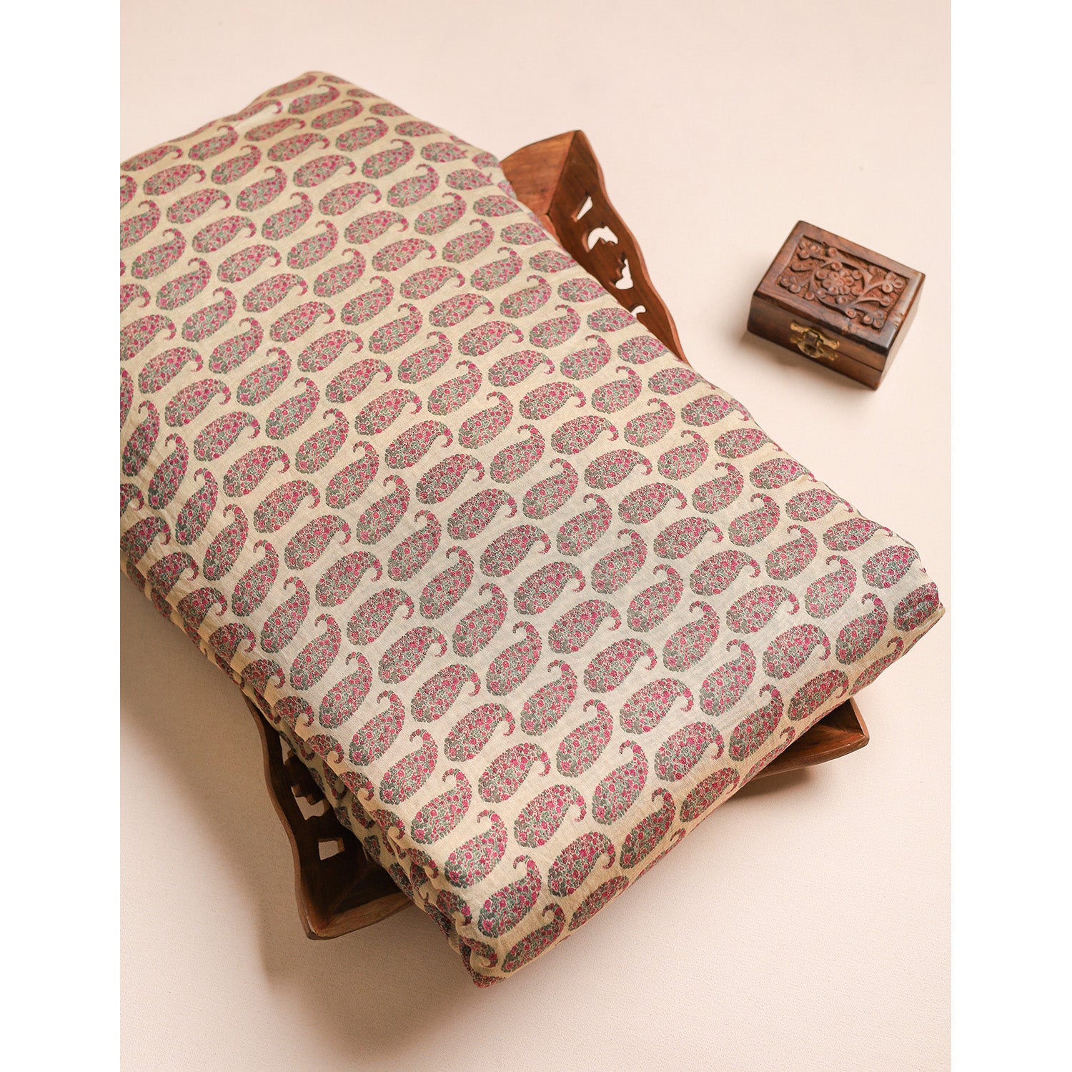 GULBAHAAR - PURE MOGRA CHANDERI SILK FABRIC