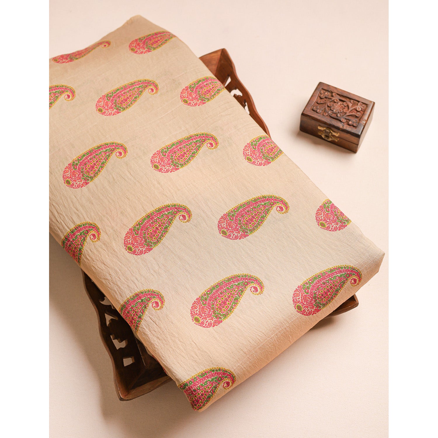 GULBAHAAR - PURE MOGRA CHANDERI SILK FABRIC