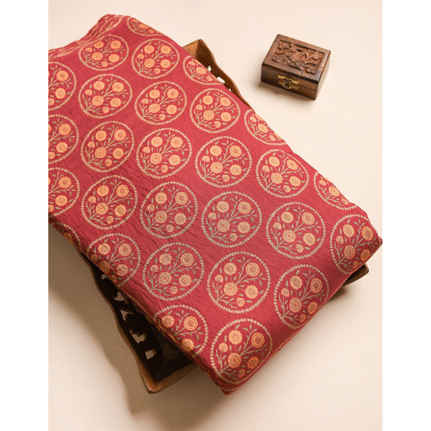 GULBAHAAR - PURE MOGRA CHANDERI SILK FABRIC