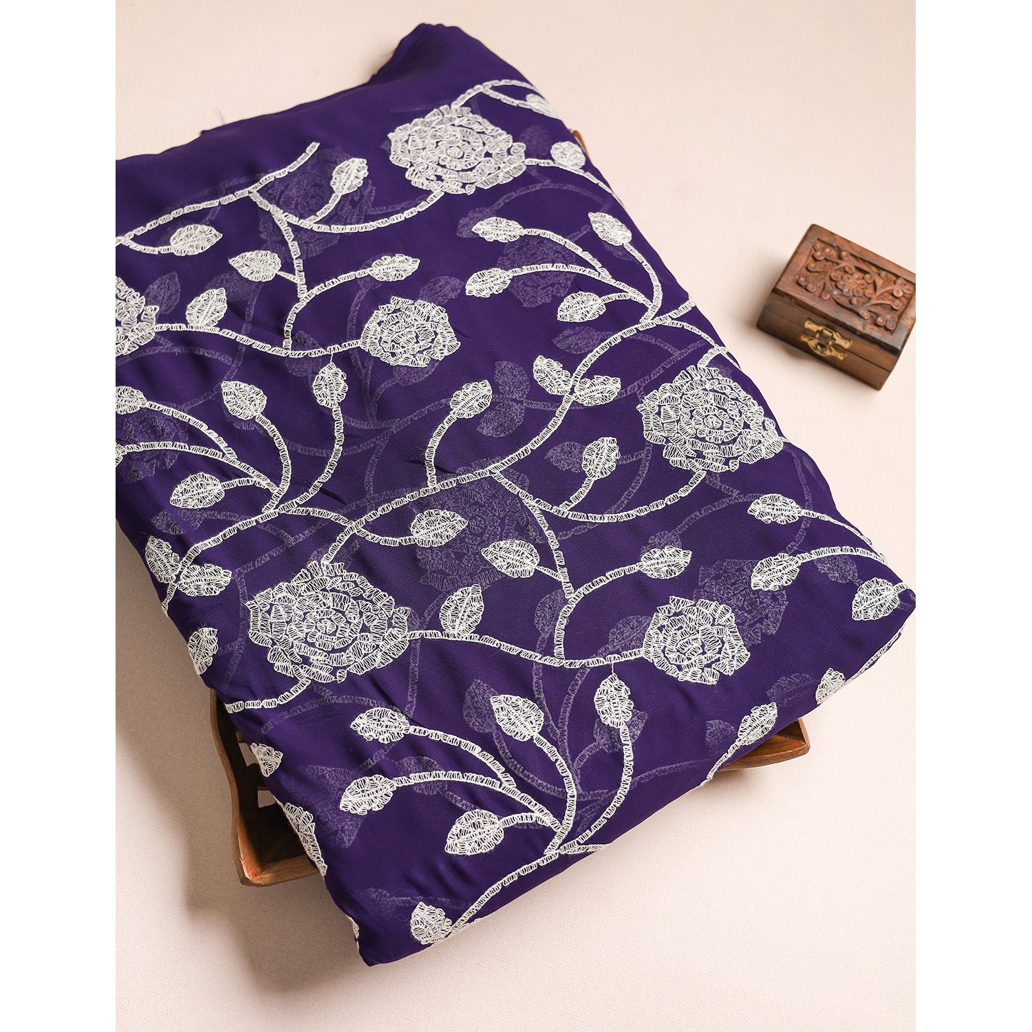 VISCOSE GEORGETTE EMBROIDERED FABRIC