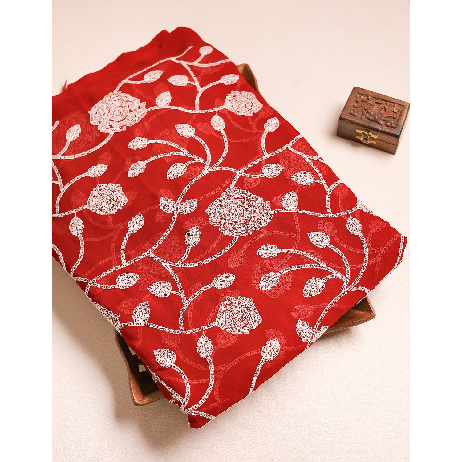 VISCOSE GEORGETTE EMBROIDERED FABRIC