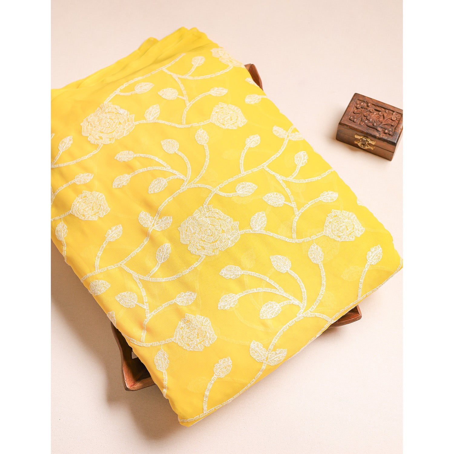 VISCOSE GEORGETTE EMBROIDERED FABRIC