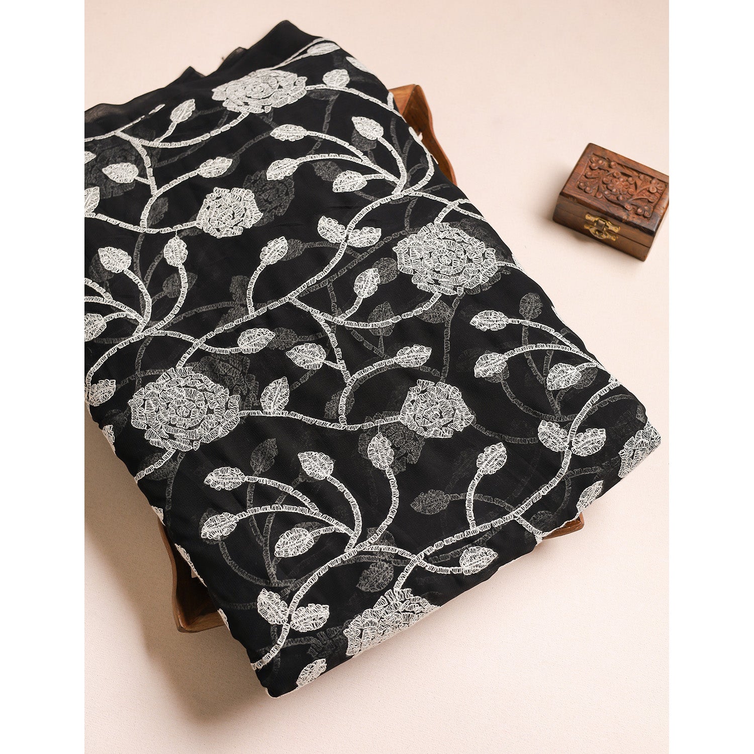 VISCOSE GEORGETTE EMBROIDERED FABRIC