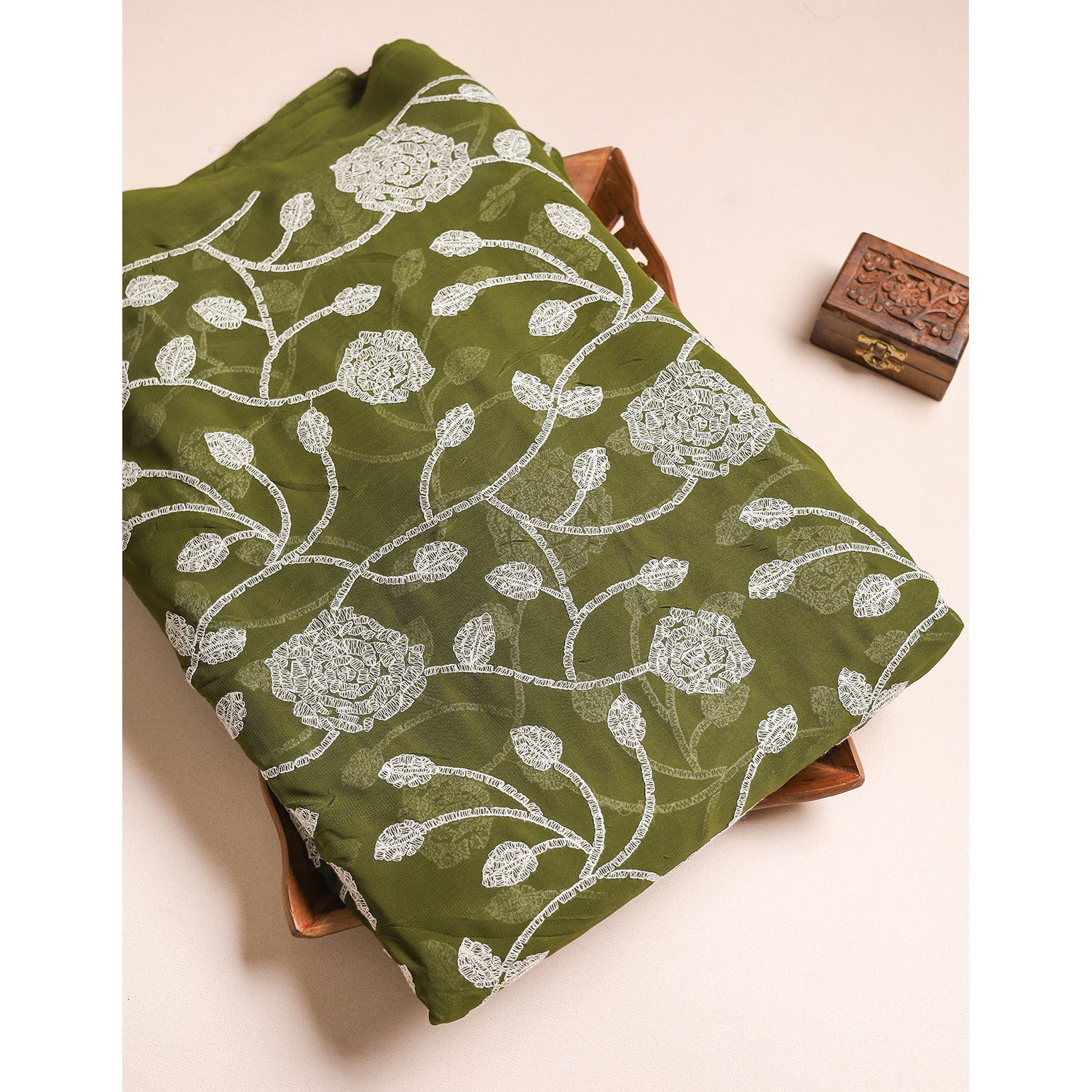 VISCOSE GEORGETTE EMBROIDERED FABRIC