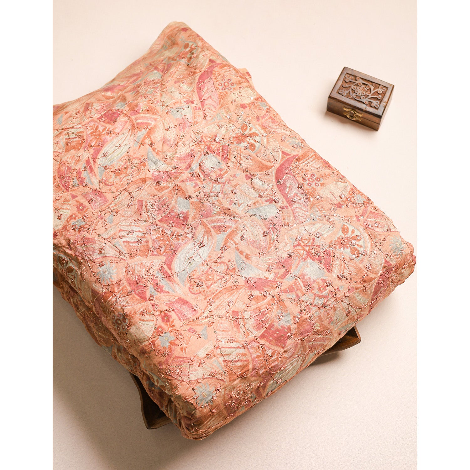 ERI SILK EMBROIDERED FABRIC