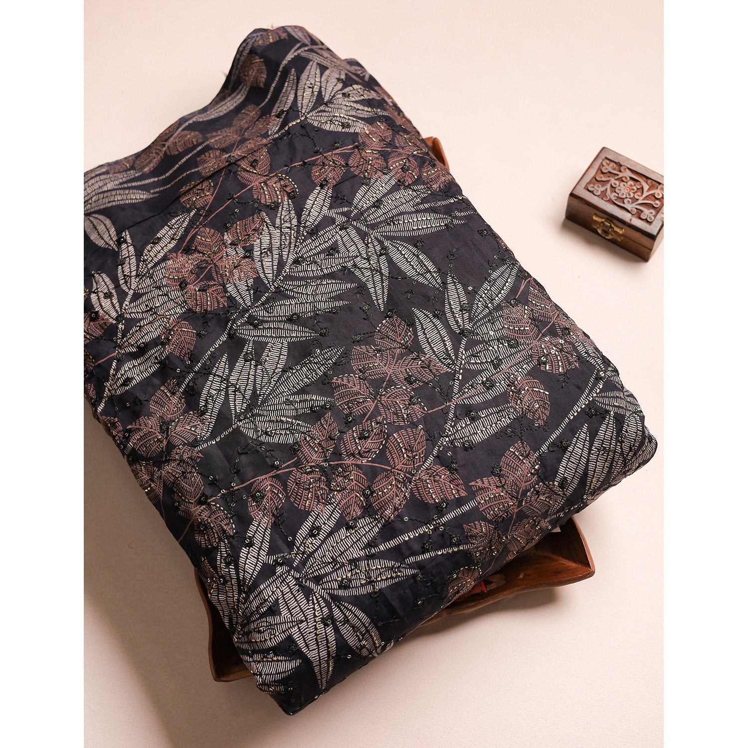 ERI SILK EMBROIDERED FABRIC