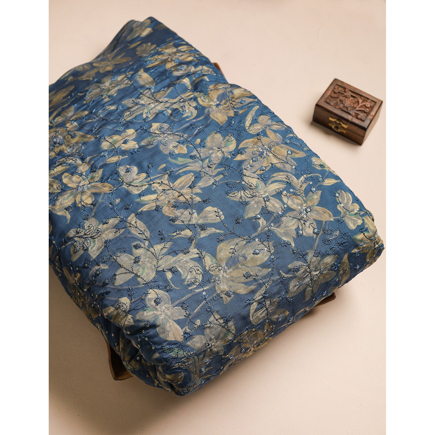 ERI SILK EMBROIDERED FABRIC