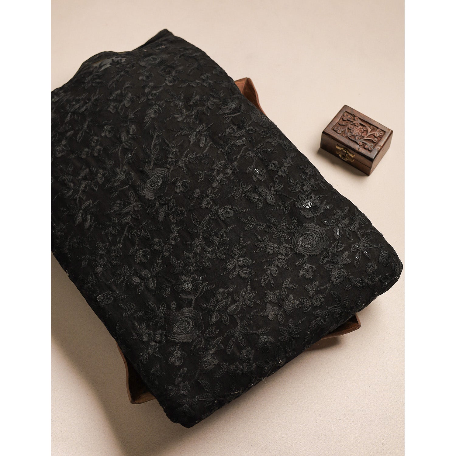 PURE CHIFFON EMBROIDERED FABRIC