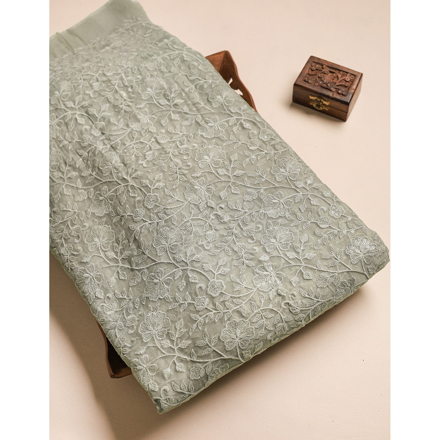 PURE CHIFFON EMBROIDERED FABRIC