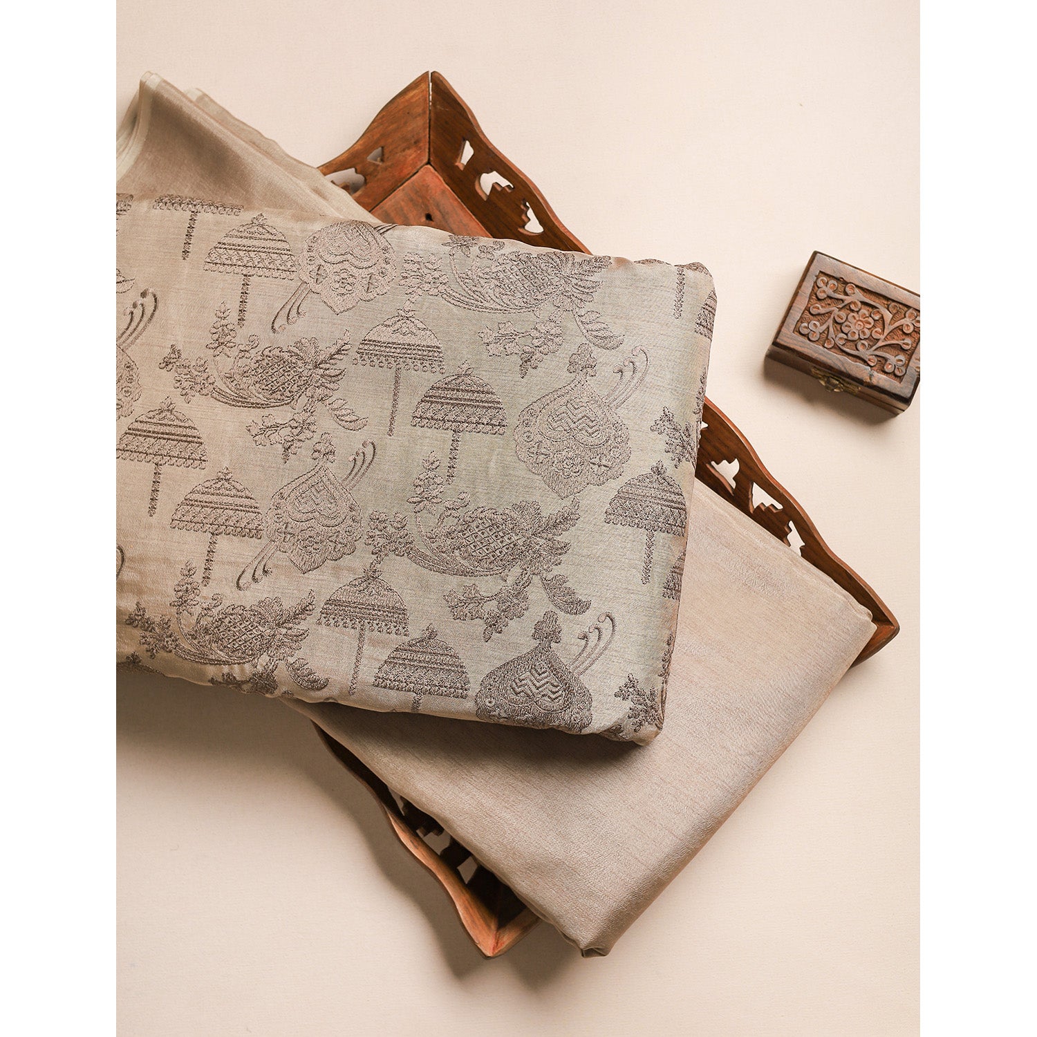 PURE HANDLOOM TUSSAR EMBROIDERED & PLAIN FABRICS