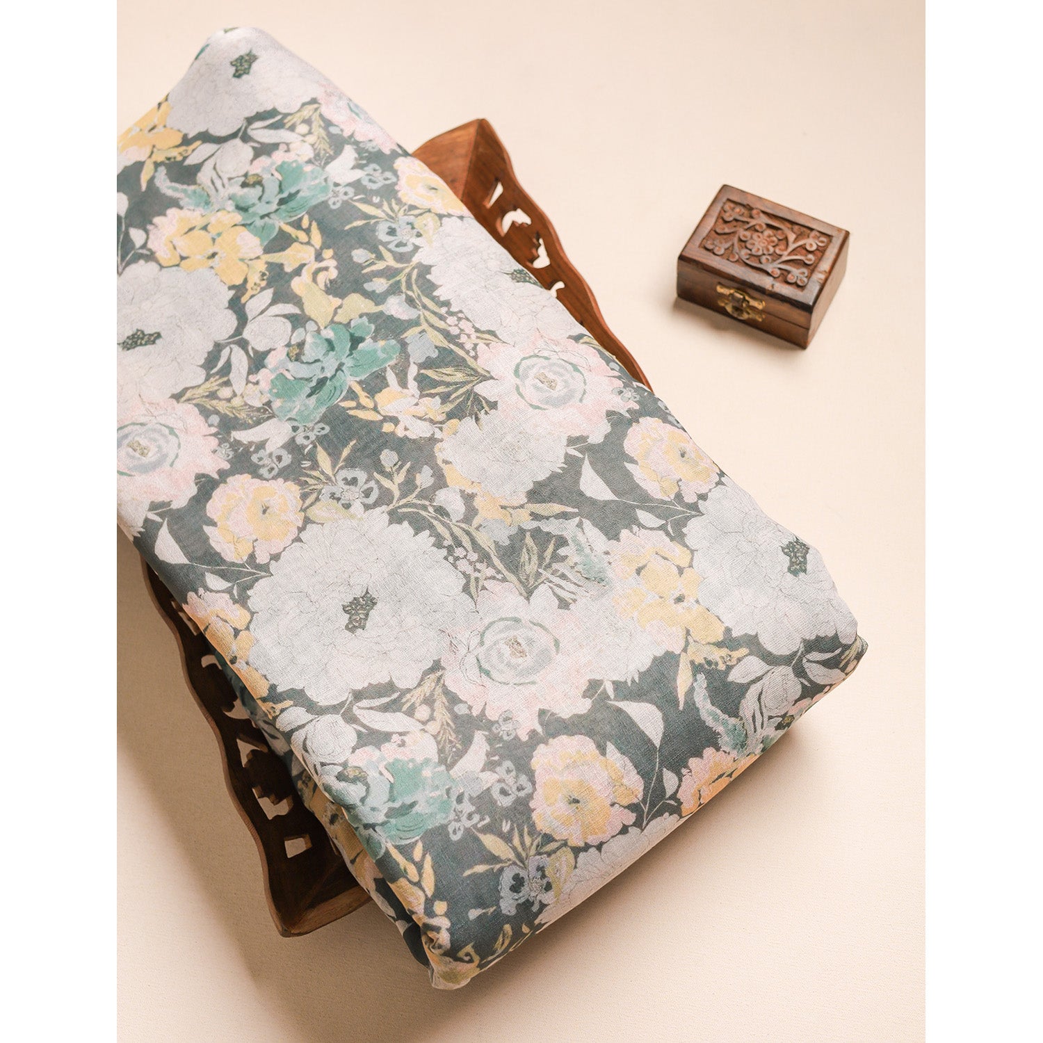 SEMI LINEN PRINTED FABRIC