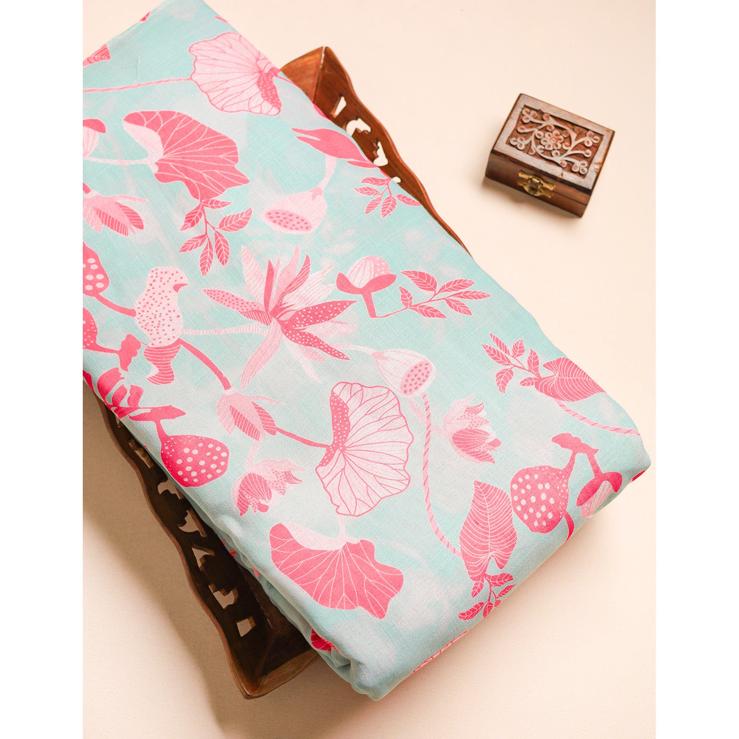 SEMI LINEN PRINTED FABRIC