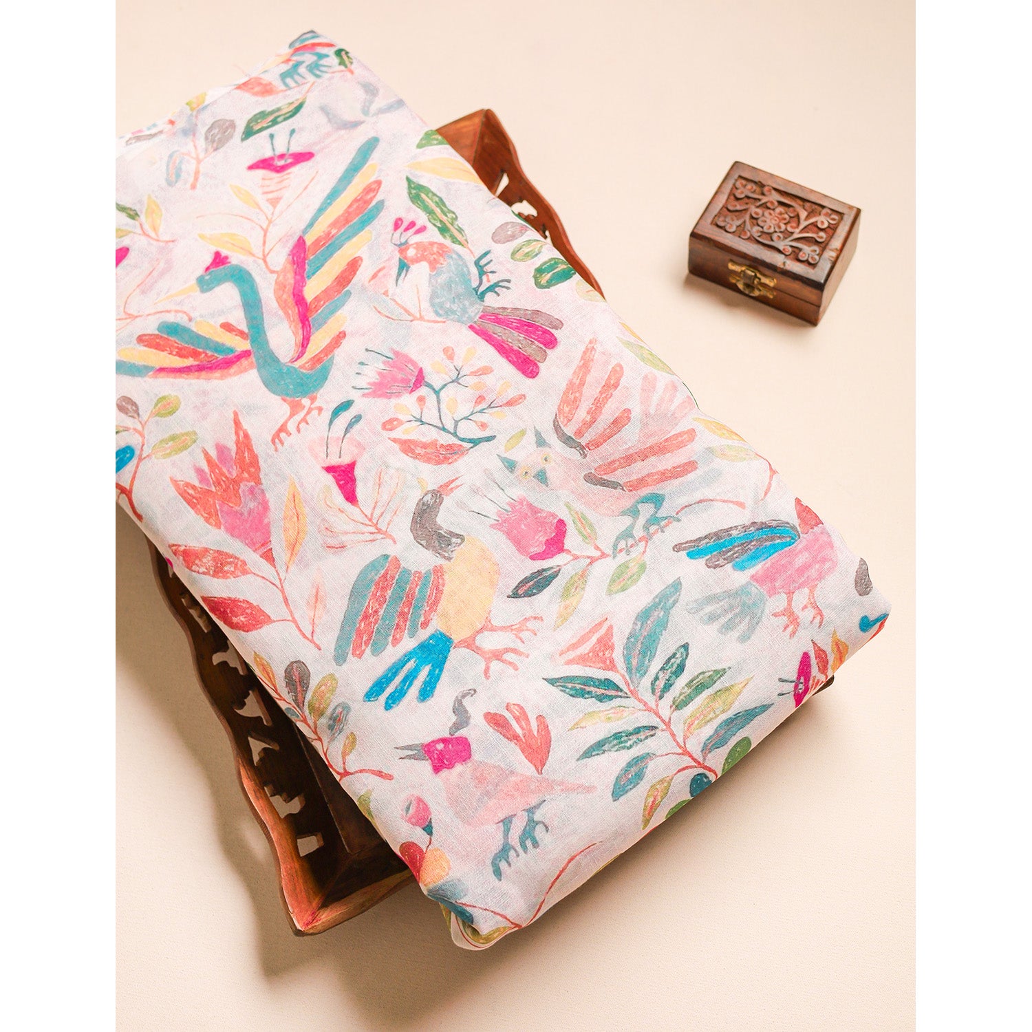 SEMI LINEN PRINTED FABRIC