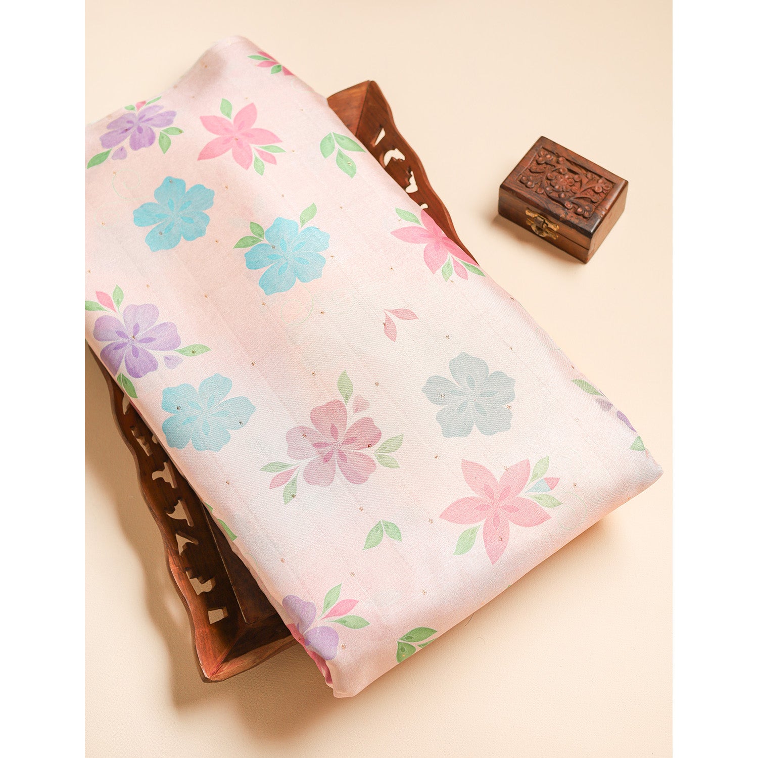 SEMI TUSSAR PRINTED FABRIC