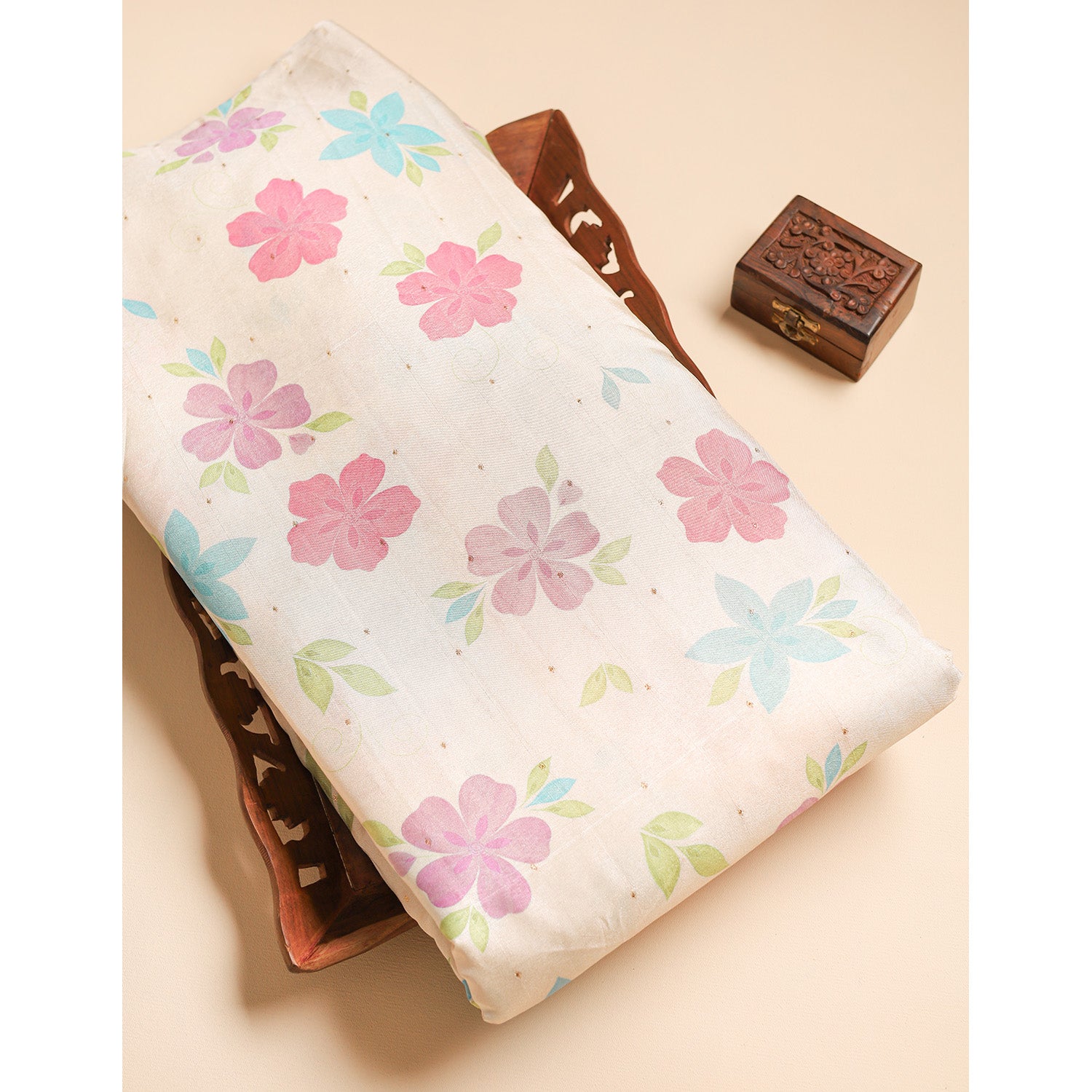 SEMI TUSSAR PRINTED FABRIC