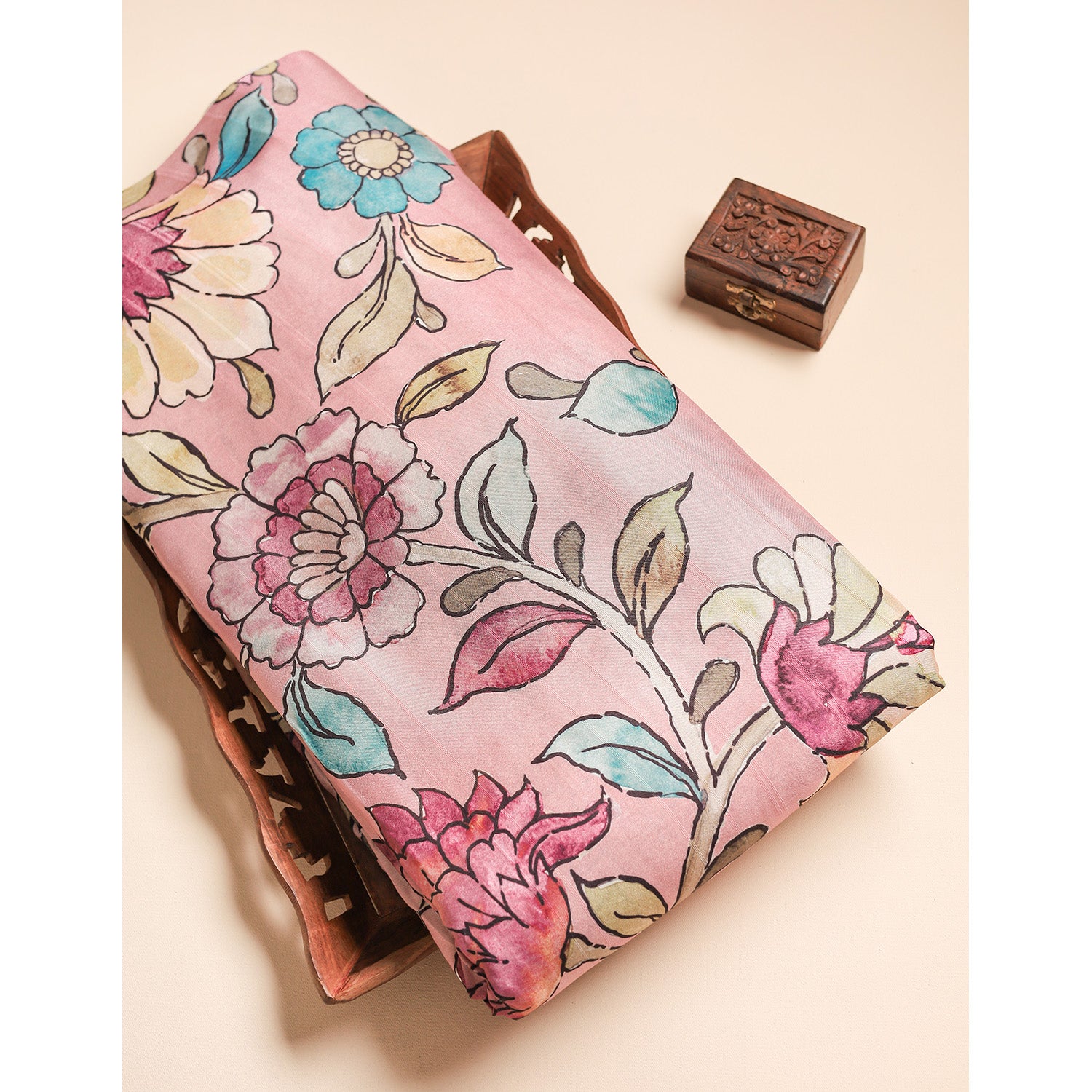 SEMI TUSSAR PRINTED FABRIC