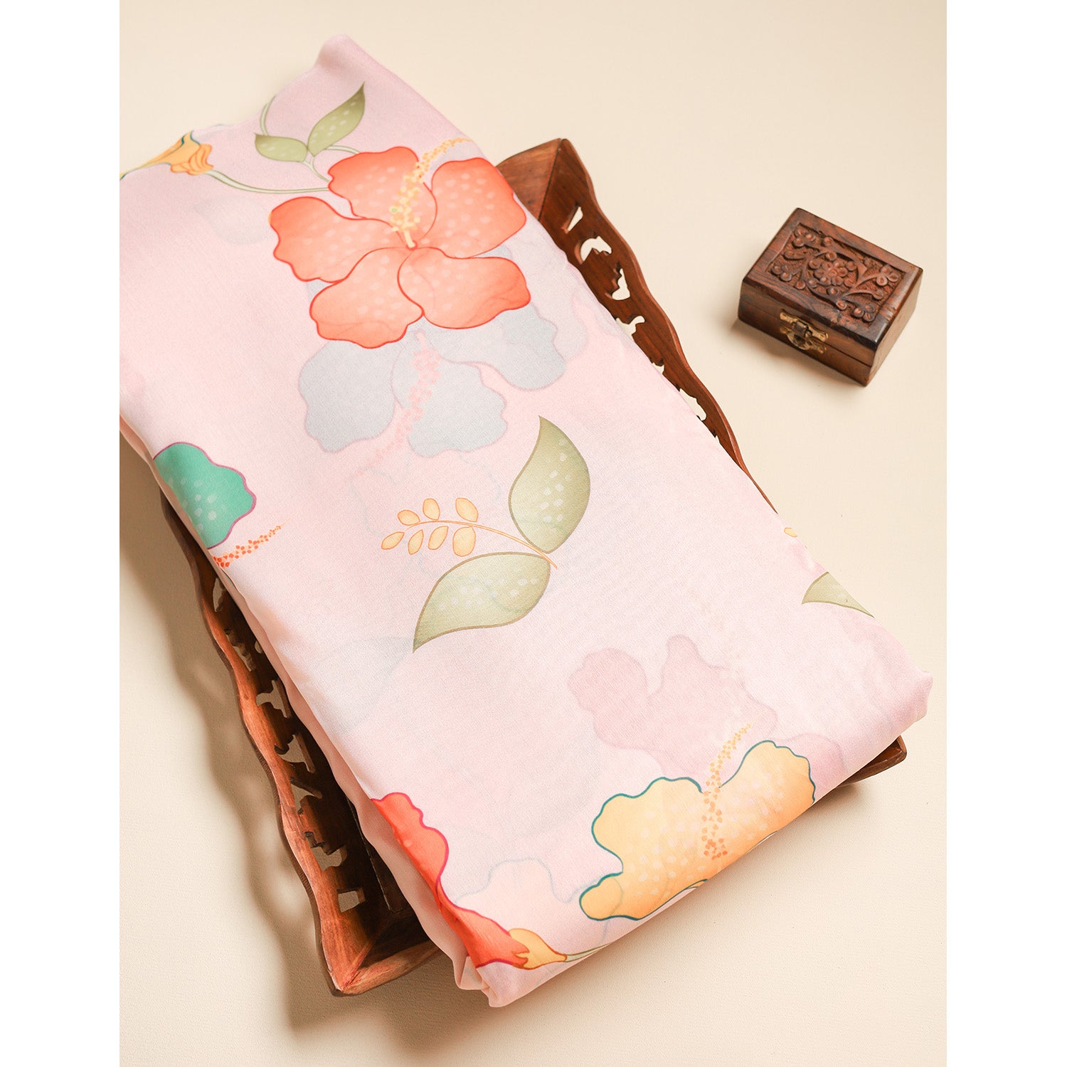 SEMI TUSSAR PRINTED FABRIC