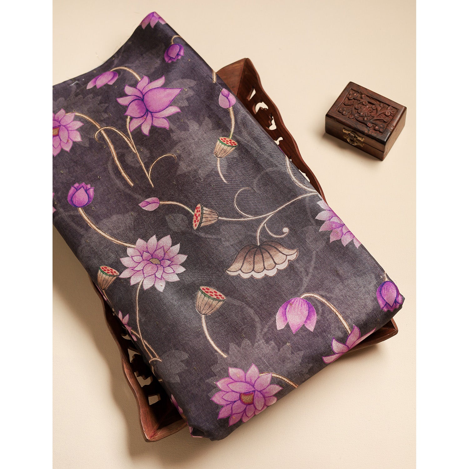 SEMI TUSSAR PRINTED FABRIC