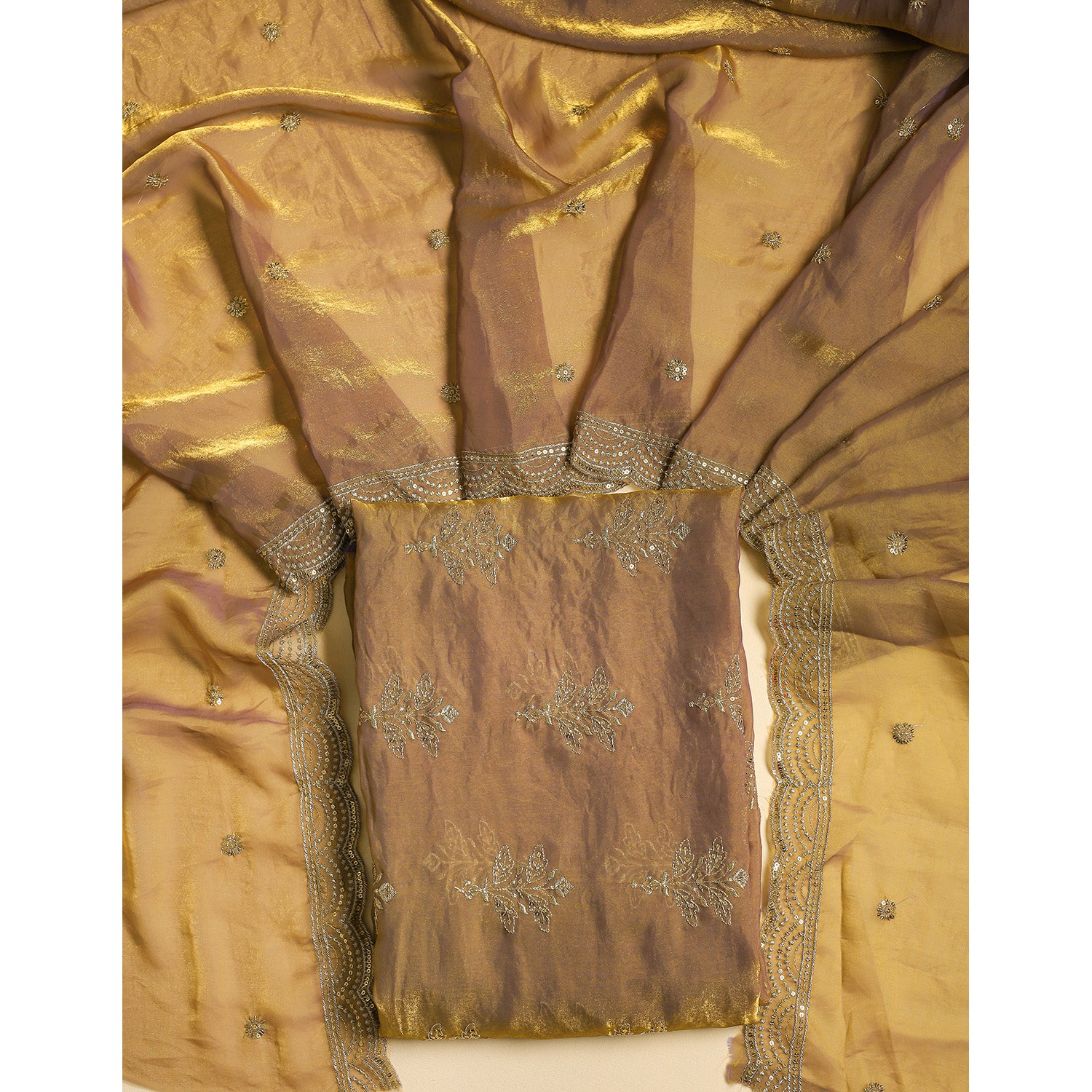 TISSUE SILK EMBROIDERED 2 PIECE SET